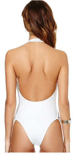 F4471-2 Trendy Halter Neck Strappy Backless Monokini